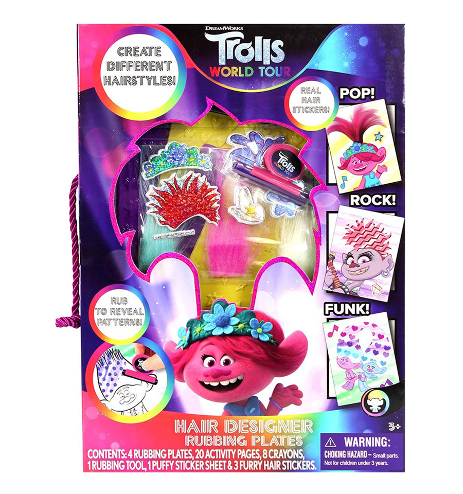 Trolls World Tour Hair Designer Rubbing Plates Activity Kit – Toys Onestar